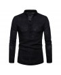 Mens Breathable Thin Stand Collar Solid Color Slim Fit Casual T Shirts