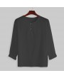 Mens Loose Brief Solid Color Breathable Long Sleeve Thin Casual T shirt