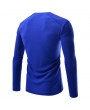 Mens Solid V-neck Long Sleeve Slim Fit Knit T-shirt