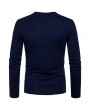 Mens Stylish Buttons Decoration Half Cardigans Long Sleeve Slim Fit Casual T Shirts