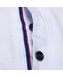 Mens Stylish Buttons Decoration Half Cardigans Long Sleeve Slim Fit Casual T Shirts