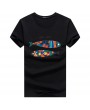 Mens Fish Printed O-neck Short Sleeve Summer Casual T Shirts