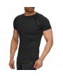 Mens Solid Color Zipper Decoration O-neck Short Sleeve Slim Casual Summer T Shirts