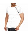 Mens Solid Color Zipper Decoration O-neck Short Sleeve Slim Casual Summer T Shirts