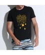 Mens Summer Breathable Light Bulb Printed Short Sleeve Slim Fit Casual T Shirts