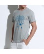 Mens Summer Breathable Light Bulb Printed Short Sleeve Slim Fit Casual T Shirts