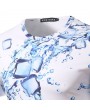 Mens Summer Unique Fashion Ice Cubes Printing O-neck Short Sleeve Casual Cool T-shirt