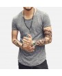 Mens Casual O Neck Short Sleeve Cotton Loose T shirt