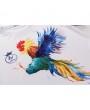 Mens Fashion 3D Printed Short Sleeve Rooster O-Neck Cotton Casual T-Shirt