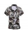 Mens Plus Size Cotton Hawaii Floral Printed Large Short Sleeve Shirt