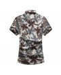 Mens Plus Size Cotton Hawaii Floral Printed Large Short Sleeve Shirt