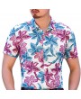 Mens Plus Size Cotton Hawaii Floral Printed Large Short Sleeve Shirt