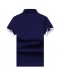 Mens Fashion Embroidery Logo Solid Color T Shirt Short Sleeve Casual Cotton Golf Shirt