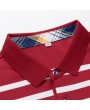 Mens Embroidery Logo Striped Printed Golf Shirt Spring Fall Long Sleeve Casual Business Tee Tops