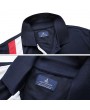 Mens Summer Breathable Embroidery Patchwork Business Casual Golf Shirt