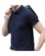 Mens Summer Solid Color Brief Style Short Sleeve Casual Cotton Golf Shirt