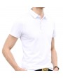 Mens Summer Solid Color Brief Style Short Sleeve Casual Cotton Golf Shirt