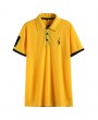 Mens Embroidery Turndown Collar Short Sleeve Spring Summer Business Casual Golf Shirt