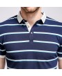 Mens Stripes Pattern Golf Shirt Turn-down Collar Short Sleeve Casual Tops