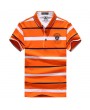 Mens Stripes Pattern Golf Shirt Short Sleeve Spring Summer Casual Tops