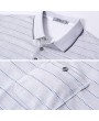 Mens Spring Summer Golf Shirt Striped Light-colored Soft Cotton Short Sleeve Casual Tops