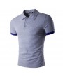 Mens Summer Breathable Solid Color Slim Fit Business Casual Golf Shirt