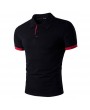 Mens Summer Breathable Solid Color Slim Fit Business Casual Golf Shirt