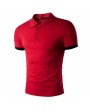 Mens Summer Breathable Solid Color Slim Fit Business Casual Golf Shirt