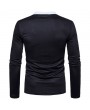 Mens Brief Style Golf Shirt Breathable Solid Color Slim Fit Long Sleeve Casual T Shirt