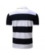 Mens Stripes Pattern Golf Shirts Short Sleeve Spring Summer Casual Business Tops