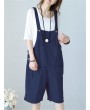 Sleeveless Button Solid Color Pockets Jumpsuit