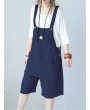 Sleeveless Button Solid Color Pockets Jumpsuit