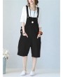 Sleeveless Button Solid Color Pockets Jumpsuit