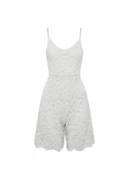 Women White Sling Lace Cami Rompers