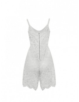 Women White Sling Lace Cami Rompers