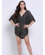 Women Sexy Plunge V-neck Bat Sleeves Romper