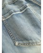 Harem Embroidery Elastic Waist Pockets Casual Jeans