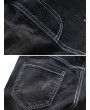 Retro Embroidered Elastic Waist Jeans